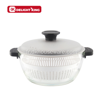 Casserole de cuisson à la vapeur en verre avec couvercle